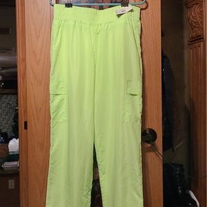 Neon yellow cargo pants